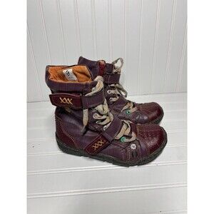 TMA Eyes Women's Lace-Up Ankle Fashion Boot Faux Fur Lining Sz 7.5 38EU Red